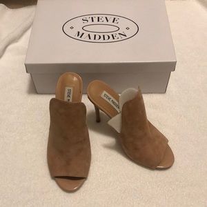 STEVE MADDEN, Nude Suede Sinful Sandal